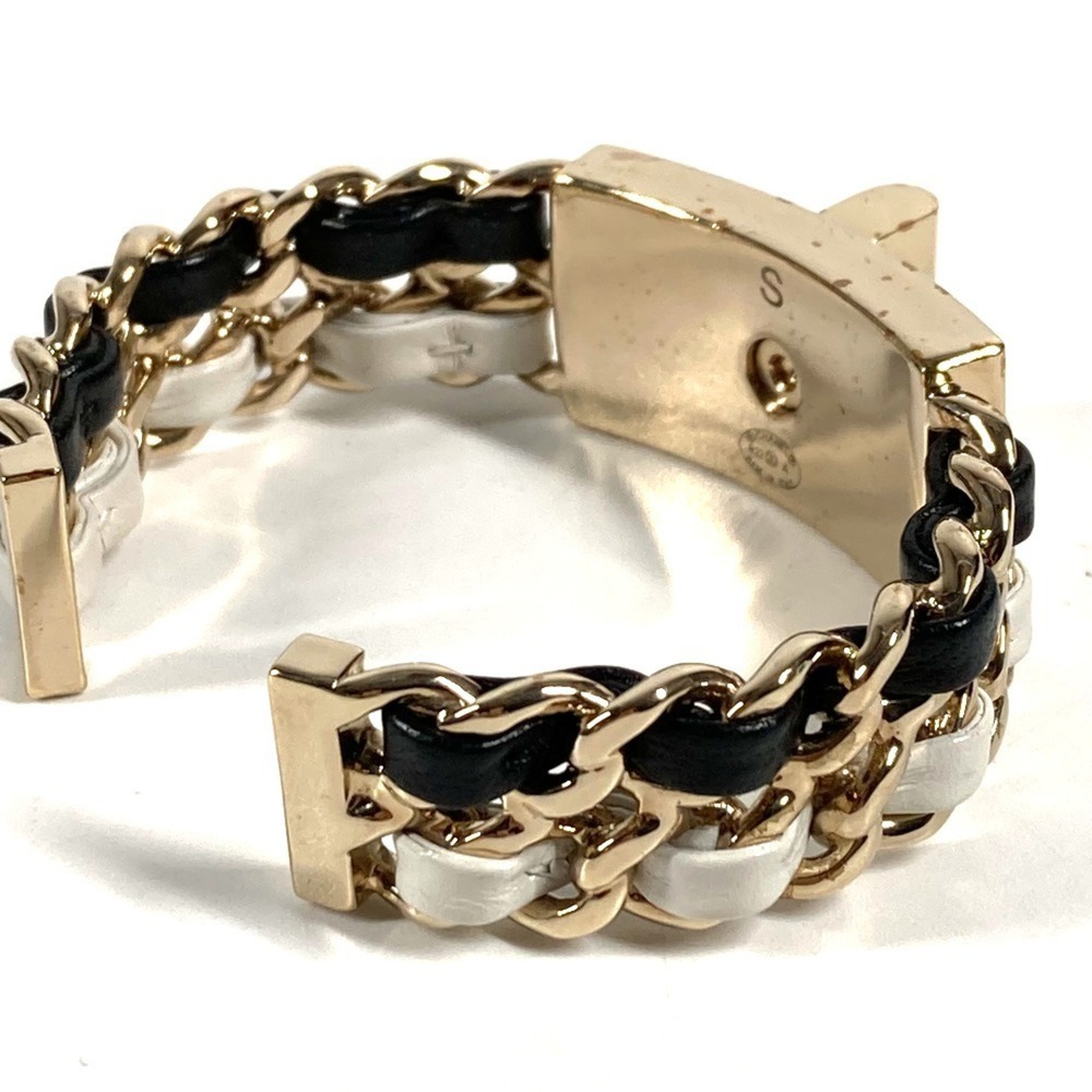 CHANEL Authentic Black Leather Logo Charm Bracelet - Picture 4 of 8